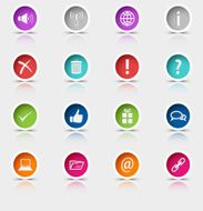 Colored set round web buttons element