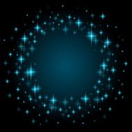 Stars and sparkles round frame