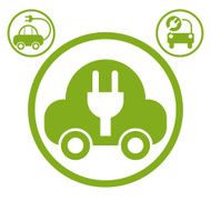 Electric car simple vector icon