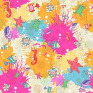 Seamless pattern with sea inhabitants N2