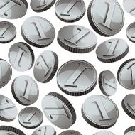 Silver coins falling seamless background