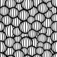 Black and white spheres seamless pattern vector background