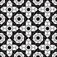 Vintage tiles seamless pattern black and white vector backdrop