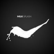 Milk splash isolated on black background