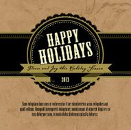 Happy Holidays greeting square on a paper bag design template