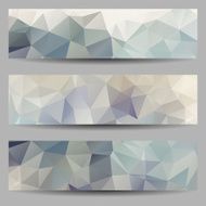 Set of banners with abstract triangles N11