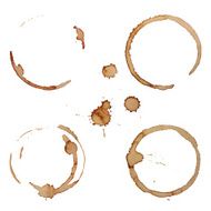 Vector Coffee Stain Rings Set Isolated On White Background N2