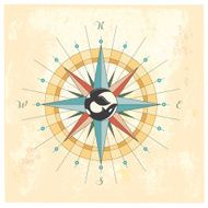 Whale Compass Rose On Texture