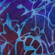 Watercolor painting with shades of blue red and purple