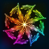 Bright neon lights vector sun symbol