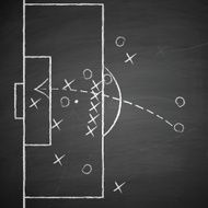 soccer tactic on blackboard