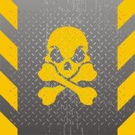 Tread Plate Skull &amp; Croosbones - distressed