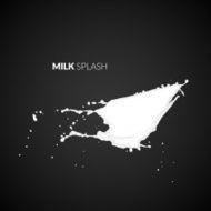 Milk splash isolated on black background N2
