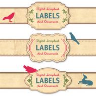 Grunge Paper Labels With Ornaments N2