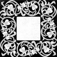 floral frame with stone texture