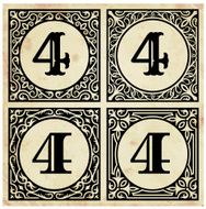 Old Paper with Decorative Number 4