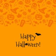 Halloween card with spider bat Vector Illustration N2