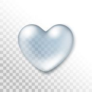 Vector Realistic Water Heart Drop Isolated on Transparent Background N2