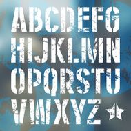Stencil-plate sans serif font in military style N4