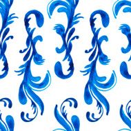 Vector watercolor hand drawn seamless pattern Elegant ornament N2