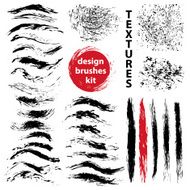 Set of vector grungy ink art brushes for illustrator N2
