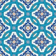 Seamless Moroccan Portuguese tiles Azulejo ornaments N3