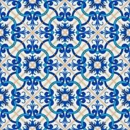 Seamless Moroccan Portuguese tiles Azulejo ornaments N4