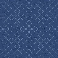 Embroidery ornament with overlapping white rhombus on dark blue background