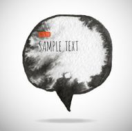 Black watercolor blob isolated on white N8