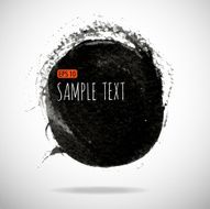 Black watercolor blob isolated on white N9