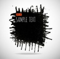 Black watercolor blob isolated on white N10