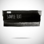 Black watercolor blob isolated on white N11