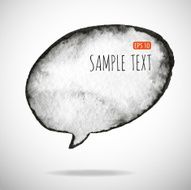 Black watercolor blob isolated on white N12