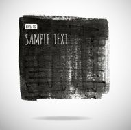 Black watercolor blob isolated on white N13
