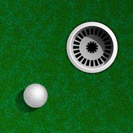 Golf ball on green
