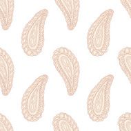 Hand drawn indian seamless pattern in pastel color Doodle paisley N2