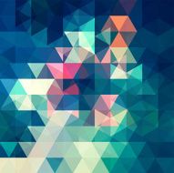 Blue purple pink geometric pattern triangles background poly