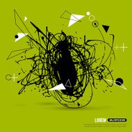 Abstract Background with Hipster Geometric Shapes and Ink Splatter