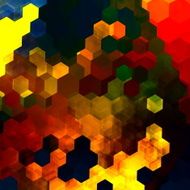 Abstract colorful hexagons illustration Small tile or block Wallpaper art