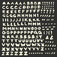 Chalk Alphabet on Dark Background