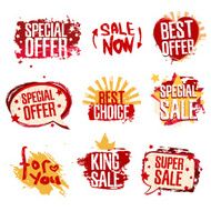Set design template of labels logos for sales discounts offers N2