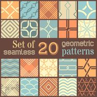 20 geometric seamless patterns set