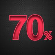 Seventy Percent Design (70 ) Red number on Carbon Fiber Background