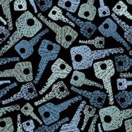 Keys seamless pattern Security theme background vector N2