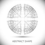 Abstract geometric shape Round composition of the molecular lattice