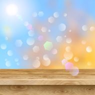 Empty table of wooden planks on autumn background N4