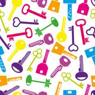 various color keys icons seamless pattern eps10