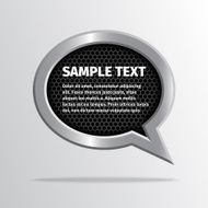 Silver speech bubble on dark background N2