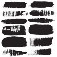 Vector set of grunge brush strokes N13