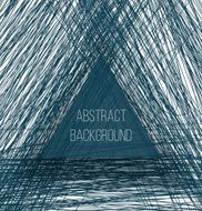 Abstract blue chaotic sketch lines background and triangular banner with